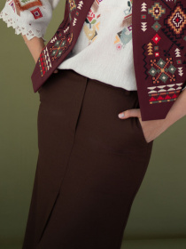 Спідниця міді Едельвіка модель 233-25-00brown Фото