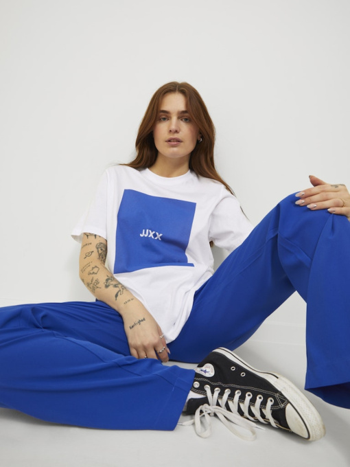 Футболки и поло JACK & JONES модель 12204837_BrightWhiteBLUELOLITESQUARE Фото