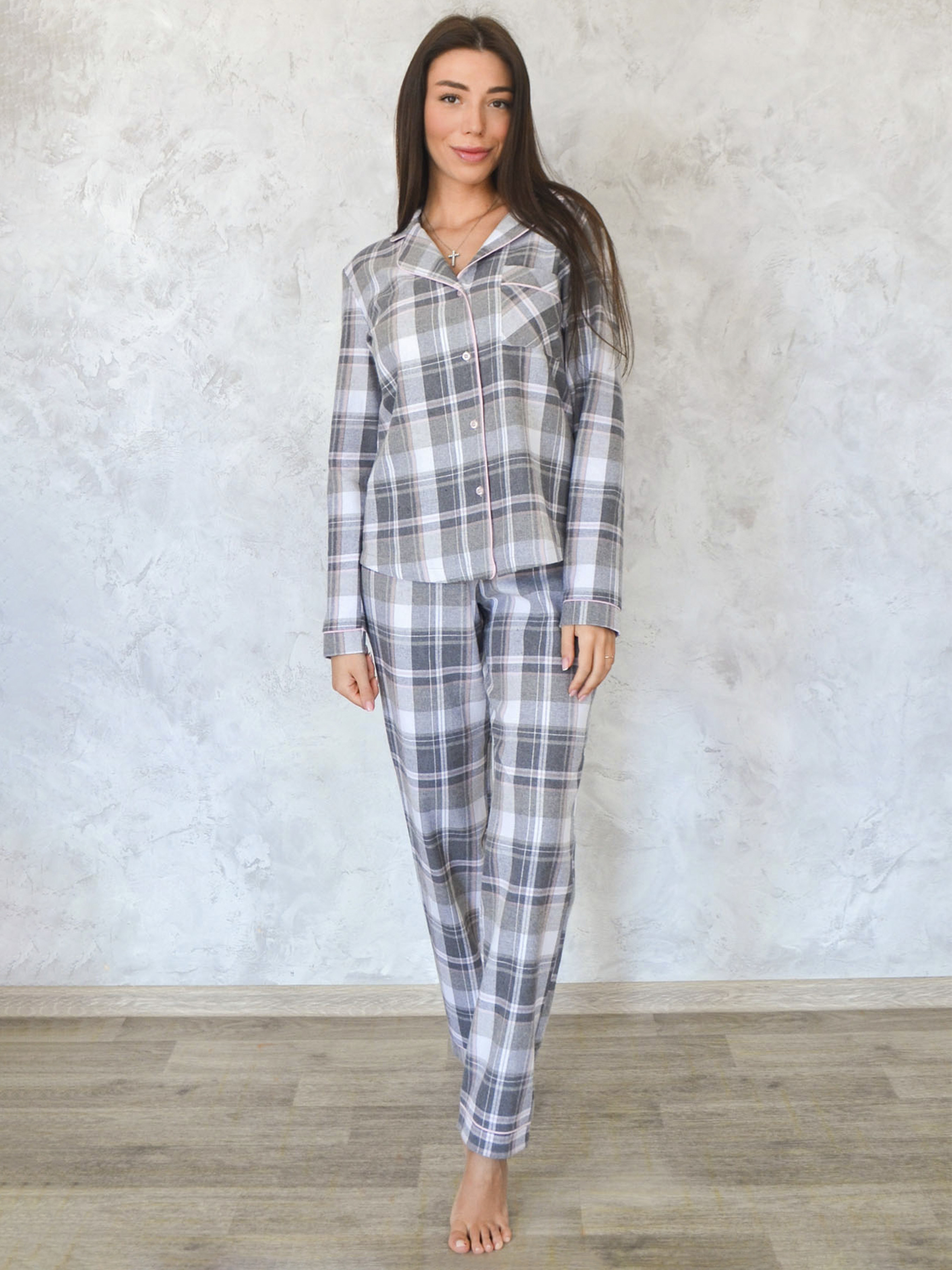 Бавовняна Жіноча Піжама Leinle  (67026_3995) колір сірий