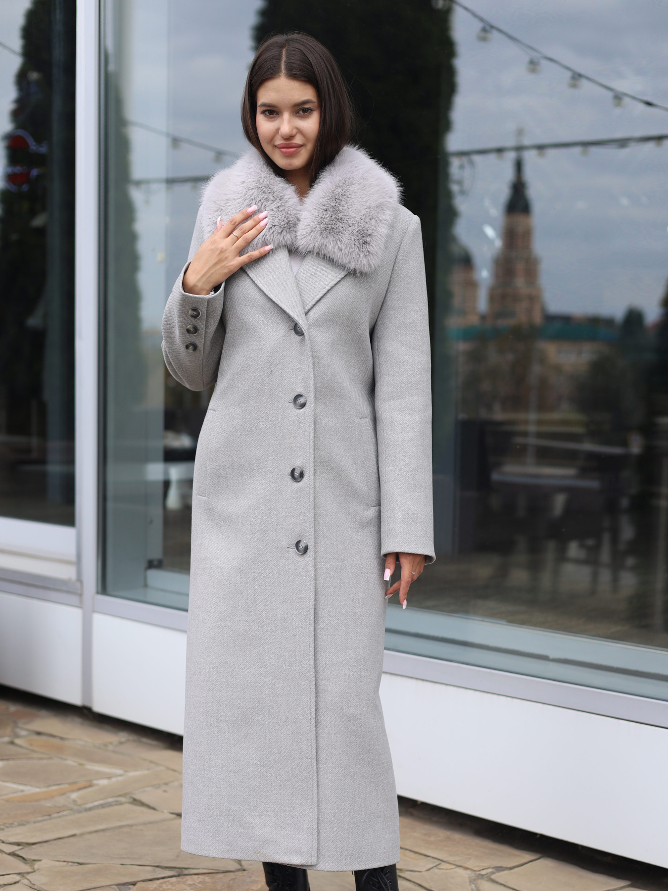 Пальто с утеплителем MilaNova модель Пальто ПВ-392 серый Фото