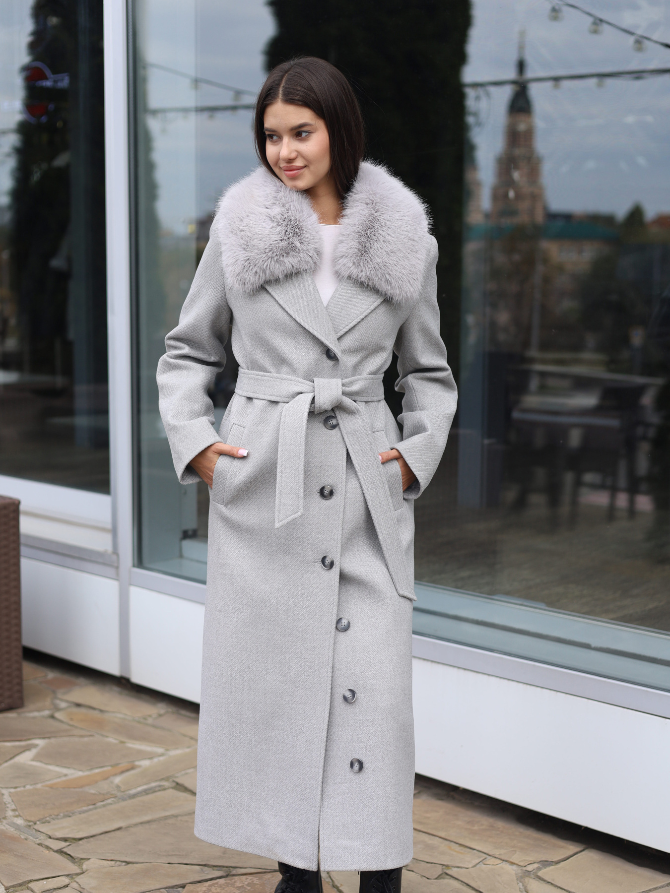 Пальто с утеплителем MilaNova модель Пальто ПВ-392 серый Фото