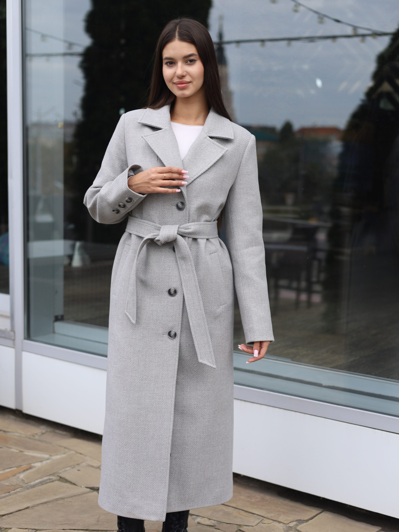 Пальто MilaNova модель Пальто ПВ-392 серый Фото