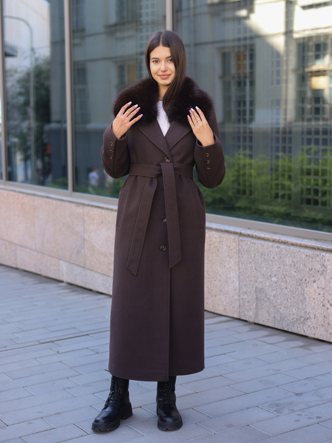 Пальто MilaNova модель Пальто ПВ-392 шоколад Фото