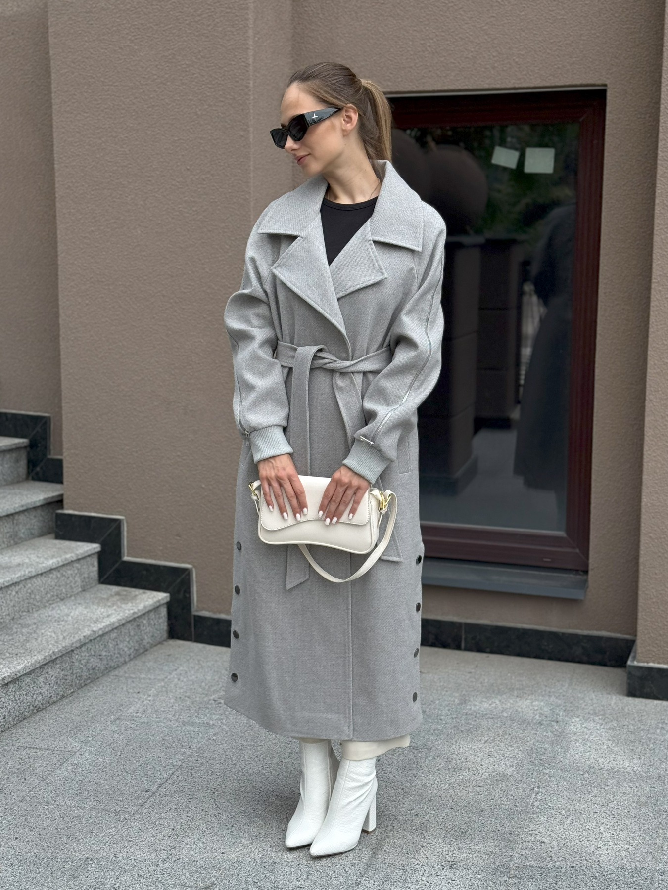 Пальто MilaNova модель Пальто ПВ-384 серый Фото