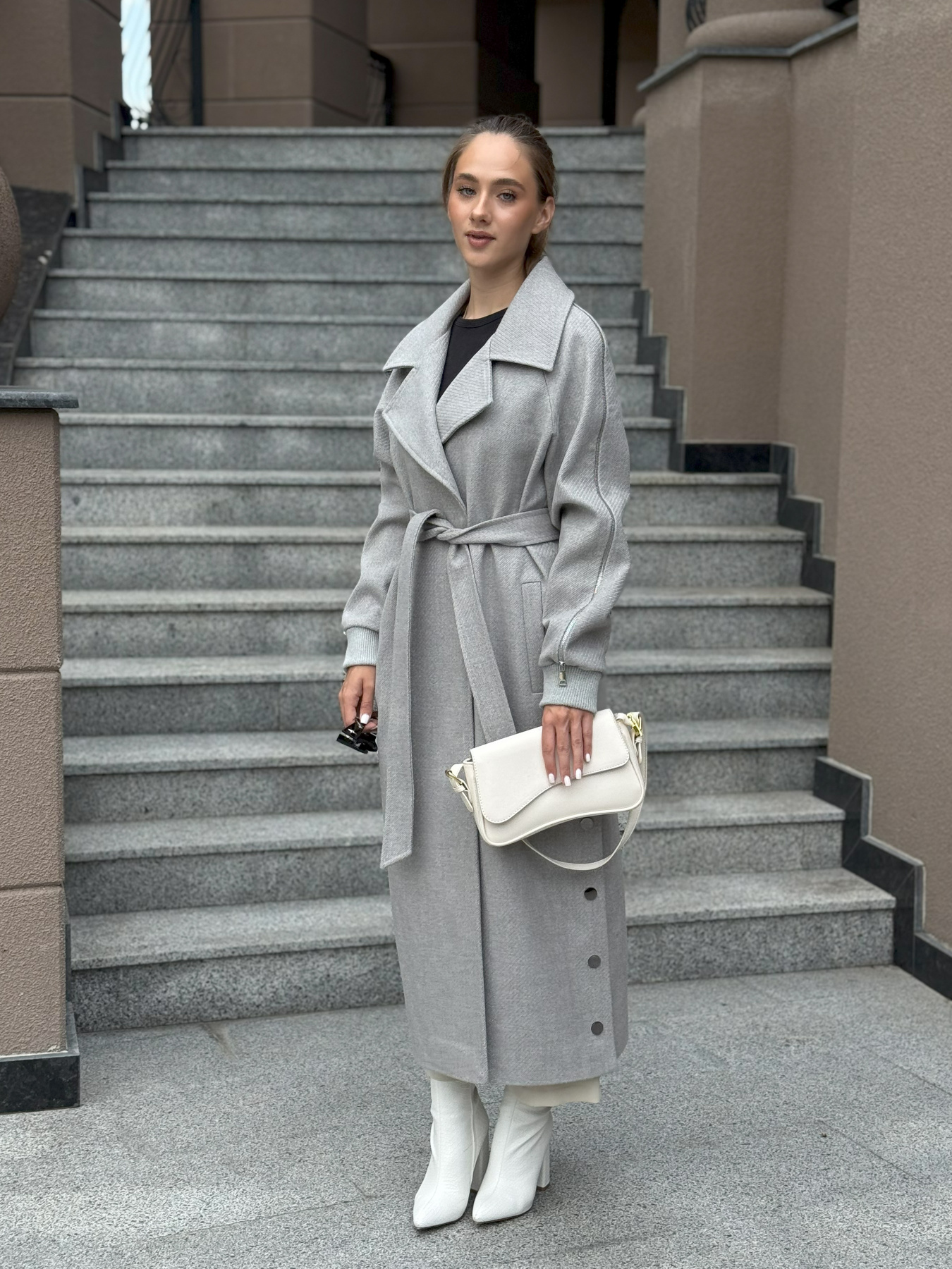 Пальто MilaNova модель Пальто ПВ-384 серый Фото