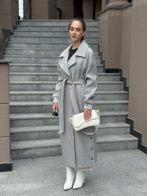 Пальто MilaNova модель Пальто ПВ-384 серый Фото