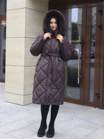 Пальто с утеплителем MilaNova модель Плащ ПВ-391 шоколад Пальто с утеплителем MilaNova модель Плащ ПВ-391 шоколад Фото