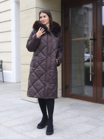 Пальто с утеплителем MilaNova модель Плащ ПВ-391 шоколад Пальто с утеплителем MilaNova модель Плащ ПВ-391 шоколад Фото