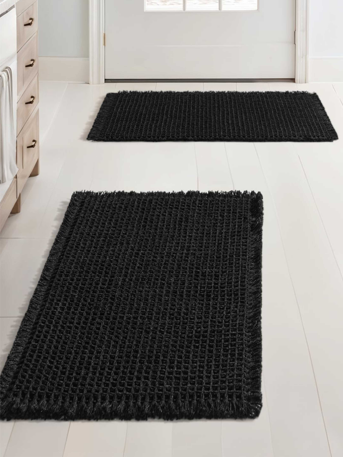Набор ковриков для ванной/туалета вафельный 2шт. Черный Lovely Svi  модель 1217255 Фото