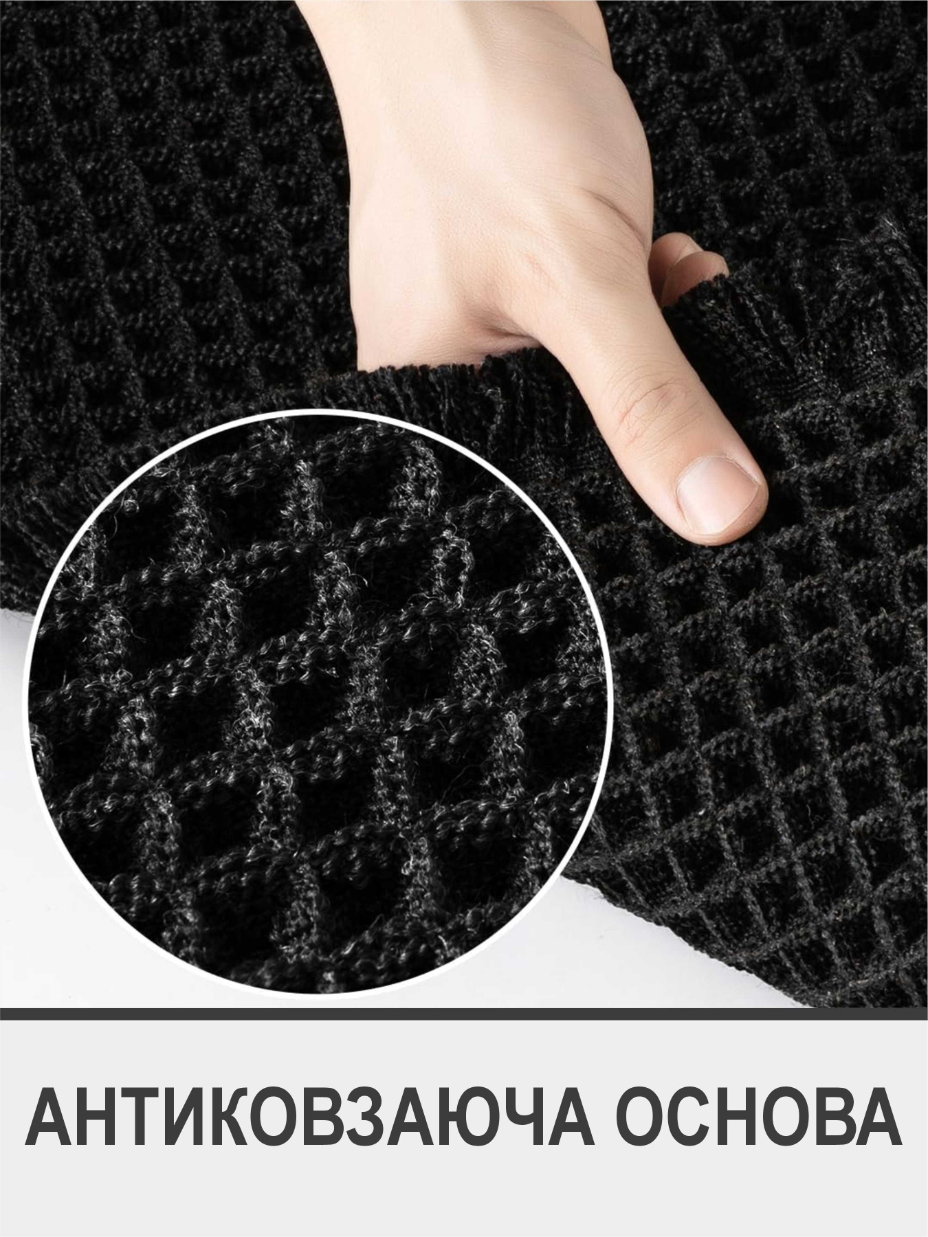 Набір килимків для ванної /туалету вафельний 2шт. Чорний Lovely Svi  модель 1217255 Фото