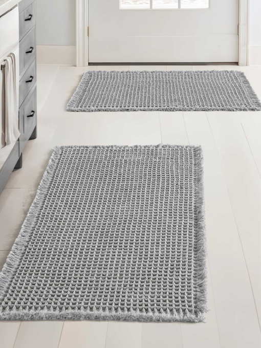 Набір килимків для ванної /туалету вафельний 2шт. Сірий Lovely Svi  модель 1237253 Фото