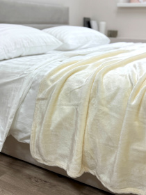 Покривало Well Soft молочного кольору Coconut milk Ecotton модель 24916 Покривало Well Soft молочного кольору Coconut milk Ecotton модель 24916 Фото