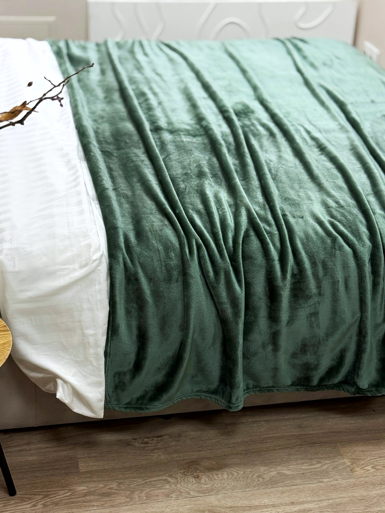 Покрывало Well Soft зелёного цвета Matte Green Ecotton модель 24919 Покрывало Well Soft зелёного цвета Matte Green Ecotton модель 24919 Фото