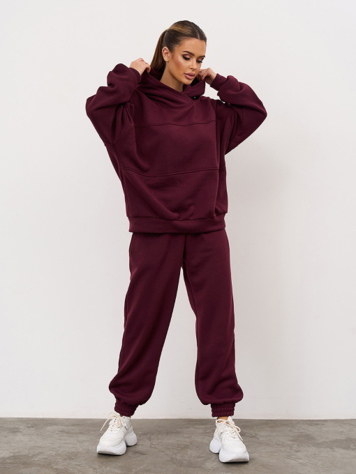 Спортивний костюм ISSA Plus модель 13624_темно-бордовый Фото