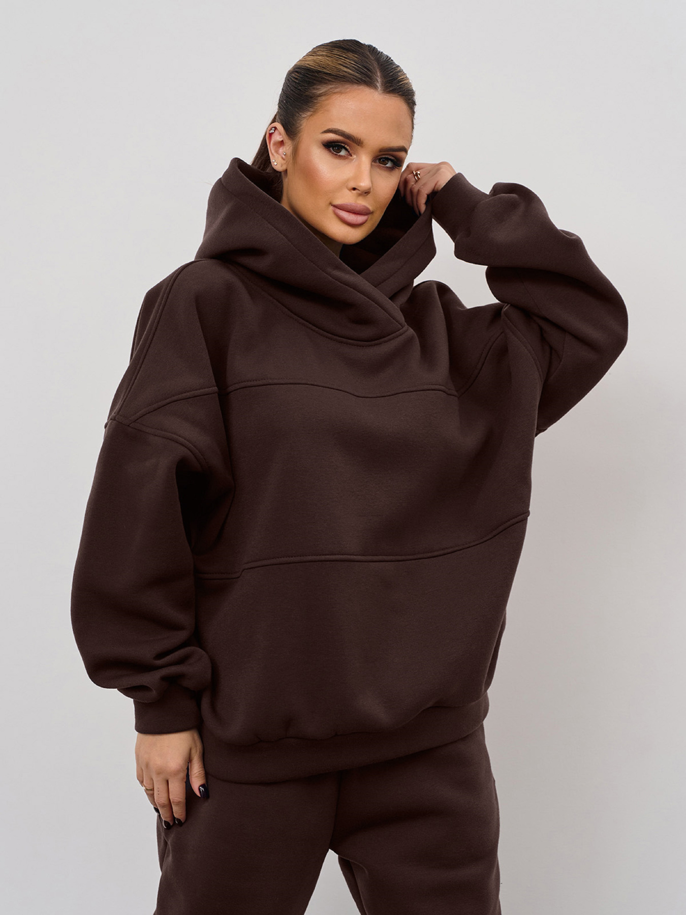 Спортивный костюм ISSA Plus модель 13624_темно-коричневый Спортивный костюм ISSA Plus модель 13624_темно-коричневый Фото