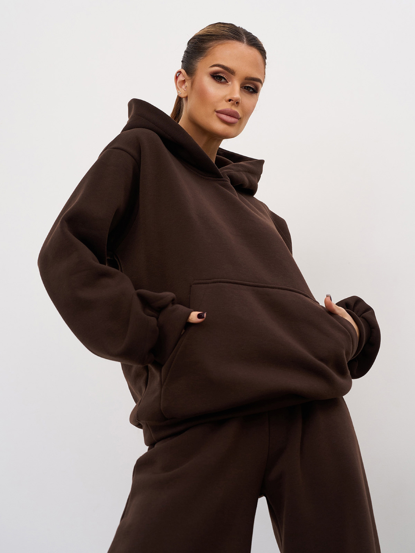 Костюм ISSA Plus модель 14855_темно-коричневый Фото