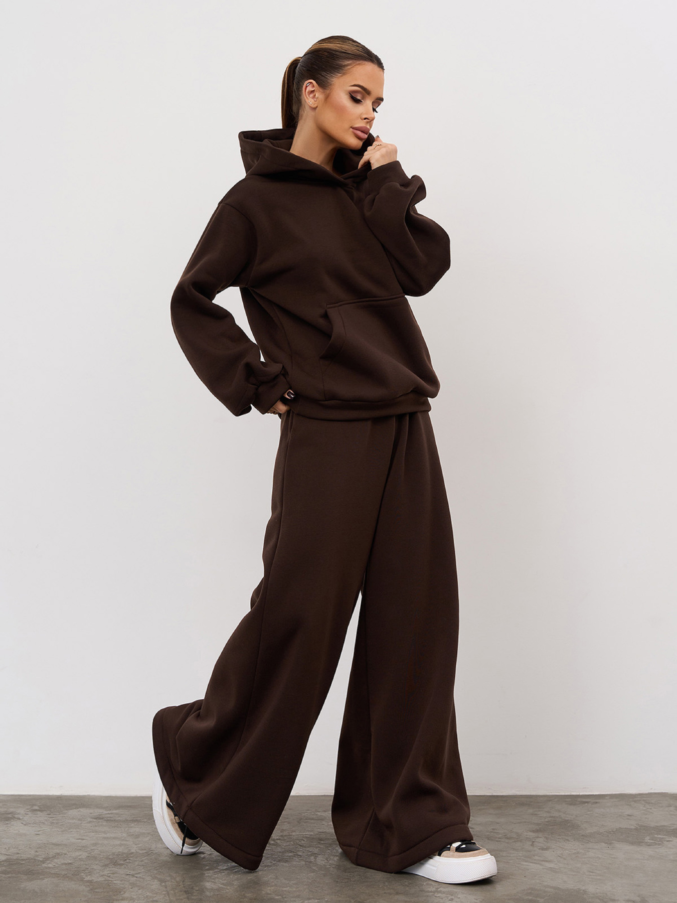 Повседневный костюм ISSA Plus модель 14855_темно-коричневый Фото