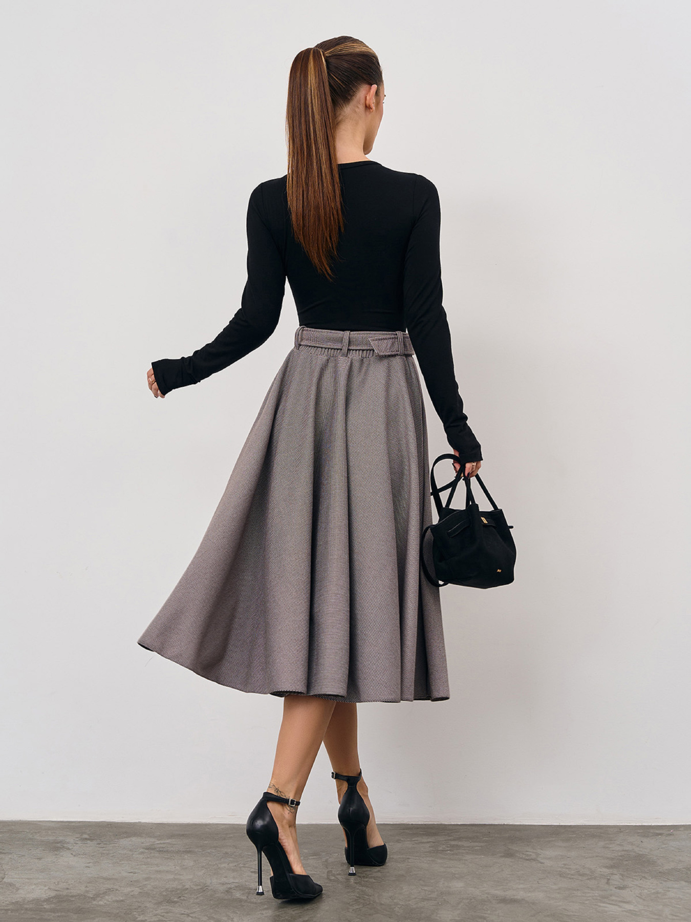 Спідниця міді ISSA Plus модель 14971A_бежевый Фото