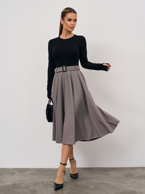 Спідниця міді ISSA Plus Модель 14971A_бежевый Фото