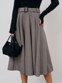 Спідниця міді ISSA Plus модель 14971A_бежевый Фото