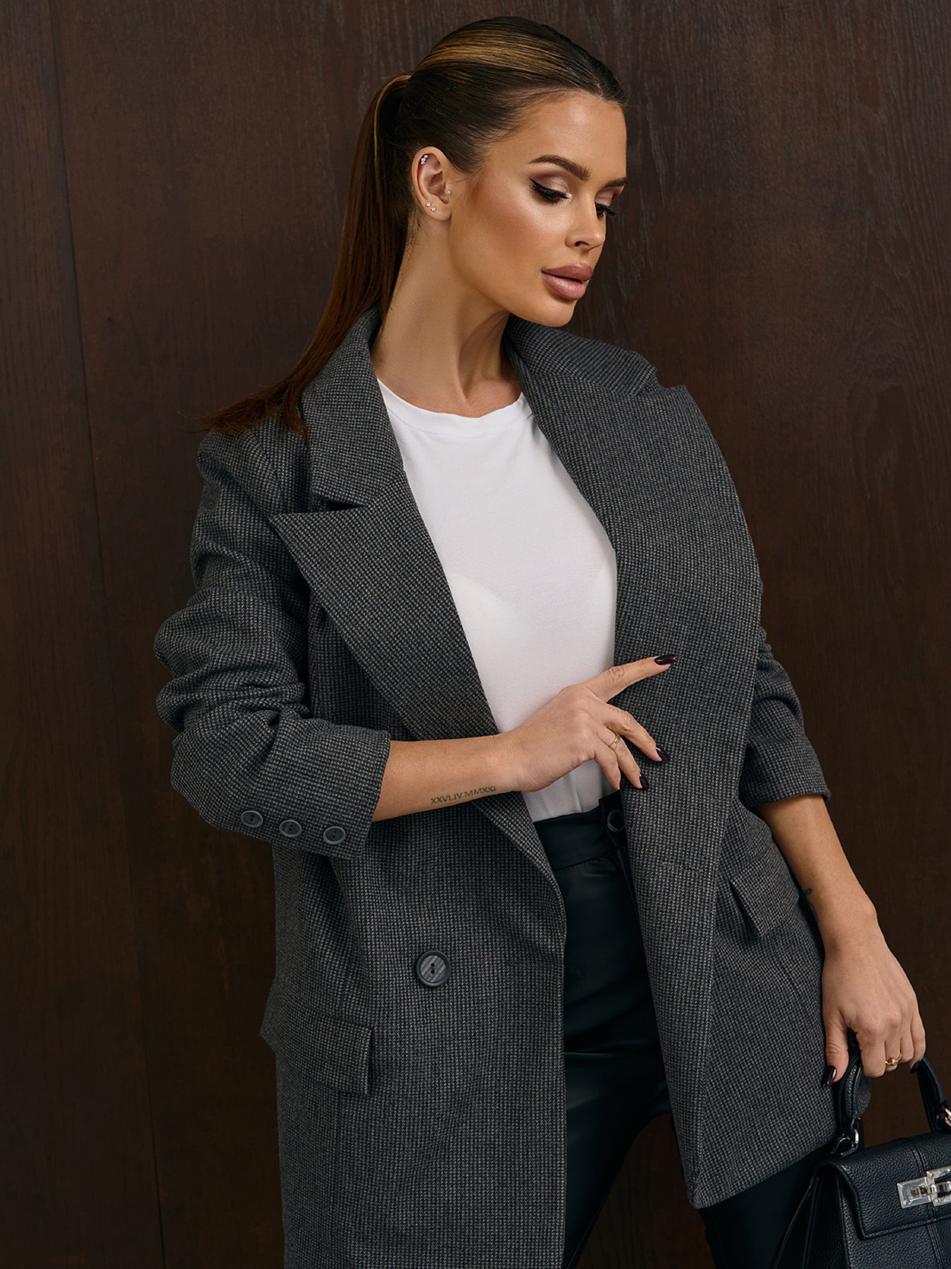 Пиджак ISSA Plus модель 15346_серый Фото