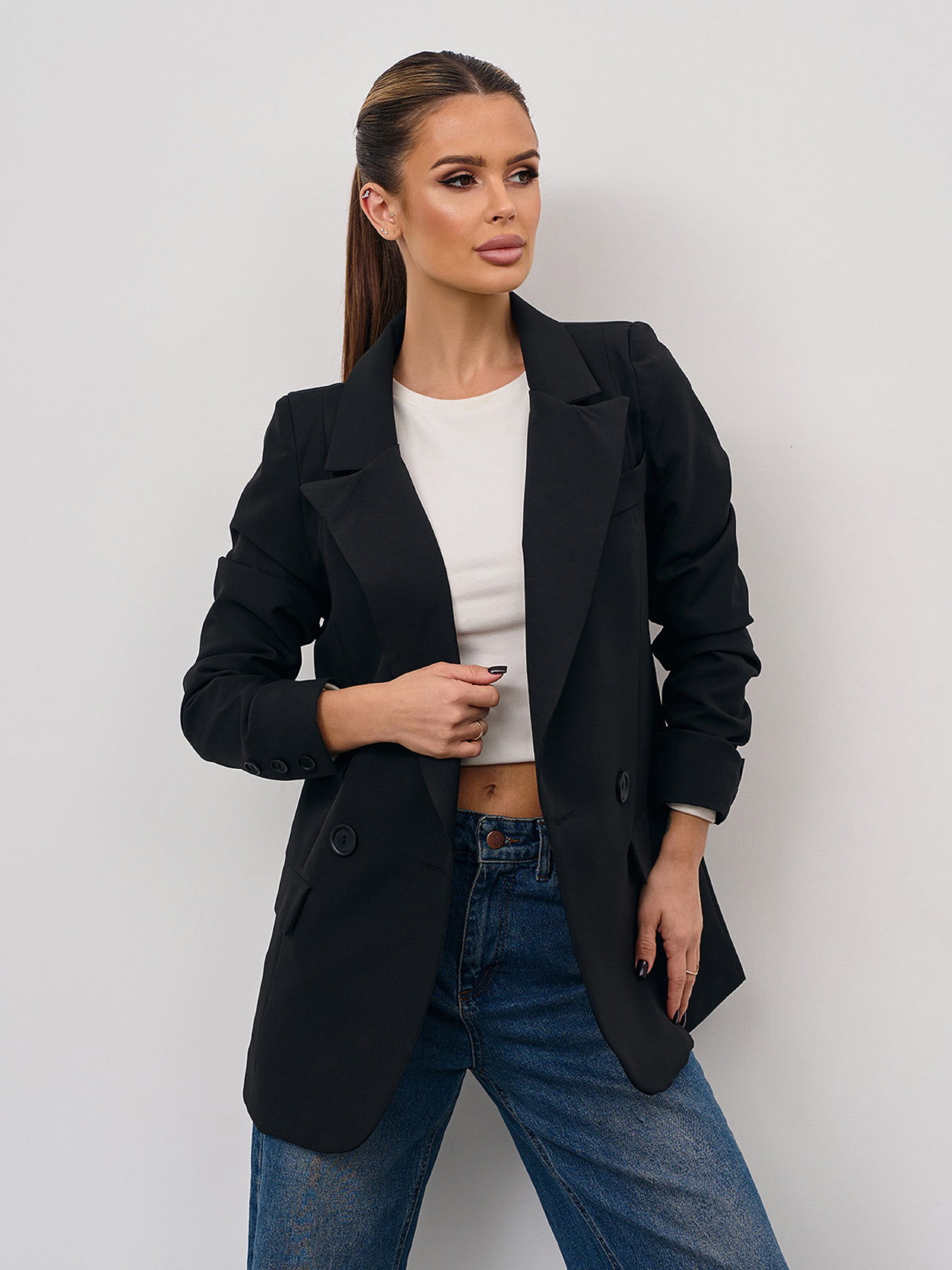 Пиджак ISSA Plus модель 15347_черный Фото