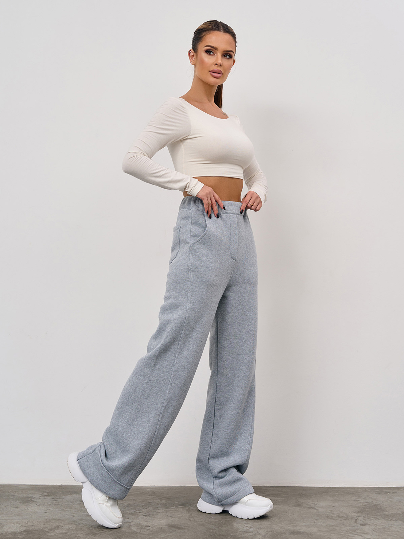 Штаны спортивные ISSA Plus модель 15348A_светло-серый Фото