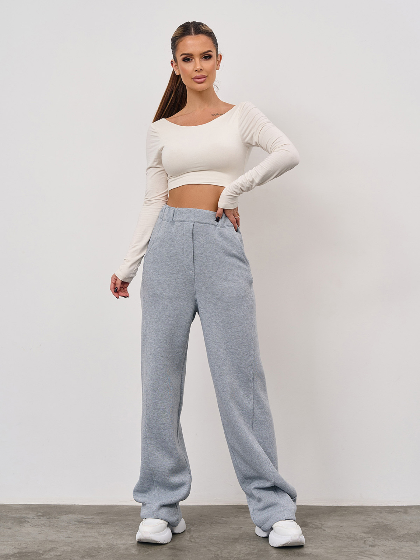 Штаны спортивные ISSA Plus модель 15348A_светло-серый Фото