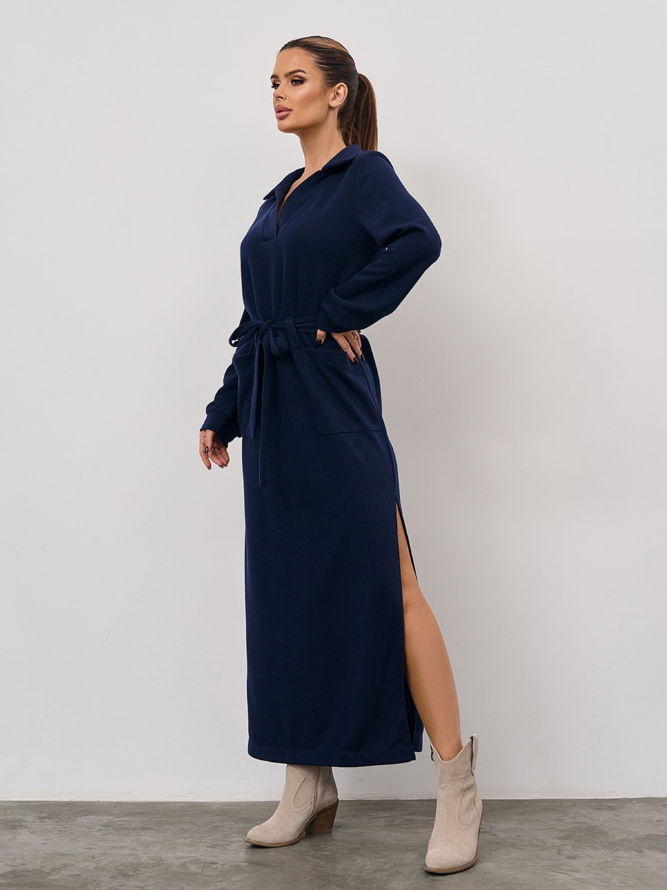 Платье макси ISSA Plus модель 15351_темно-синий Фото