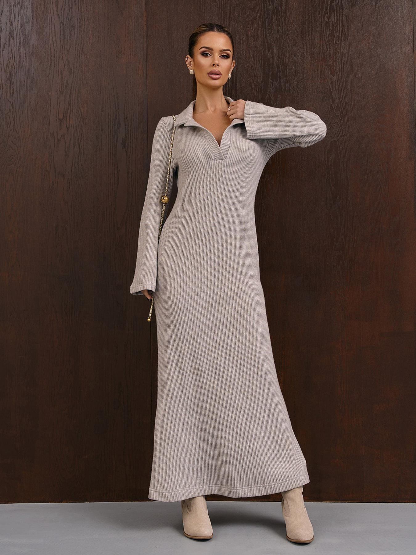 Сукня максі ISSA Plus модель 15352_серый Фото