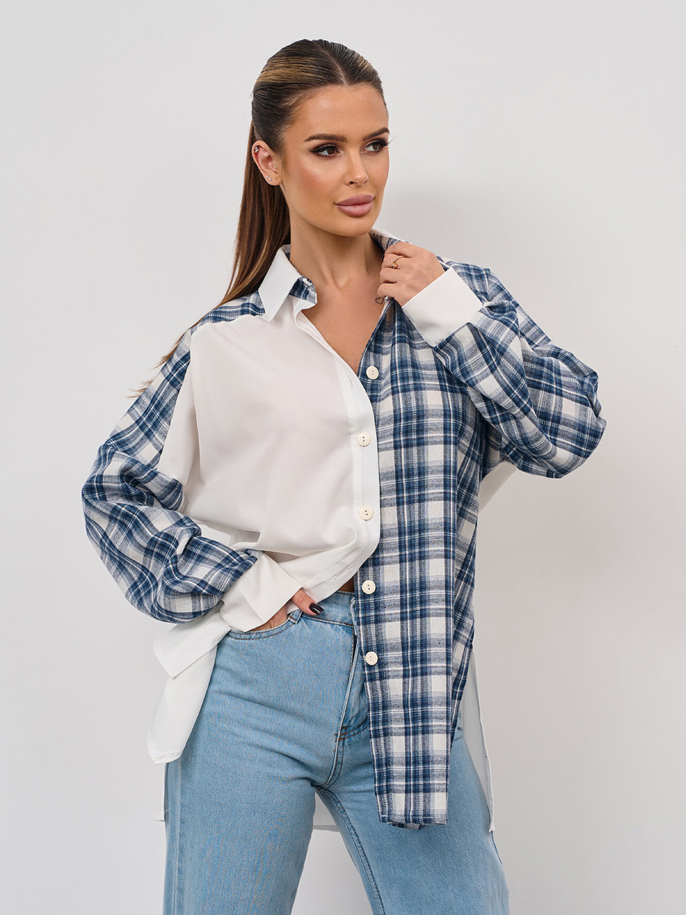 Сорочка повсякденна ISSA Plus модель 15354_мультиколор Фото