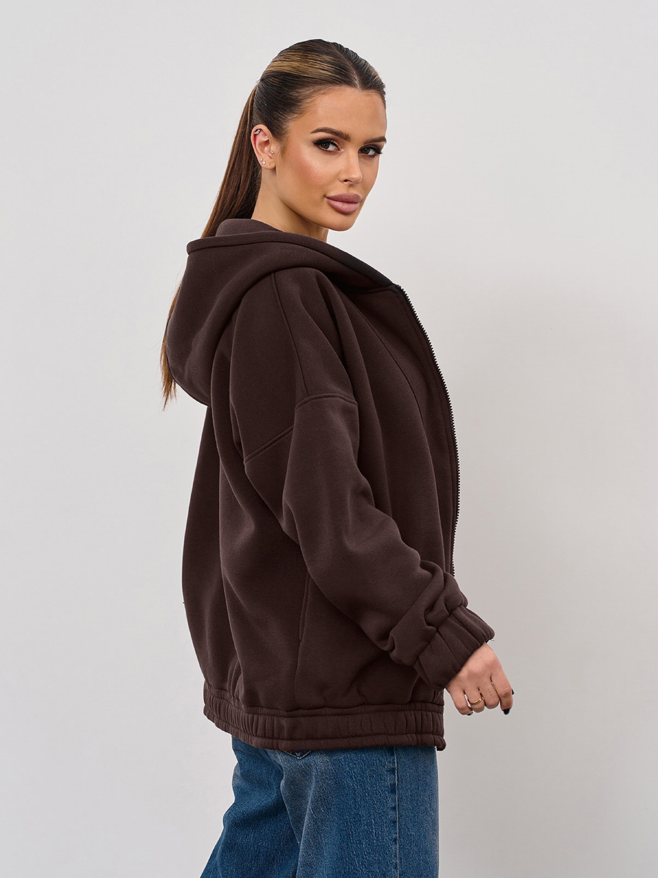 Спортивная кофта ISSA Plus модель 15356_темно-коричневый Спортивная кофта ISSA Plus модель 15356_темно-коричневый Фото