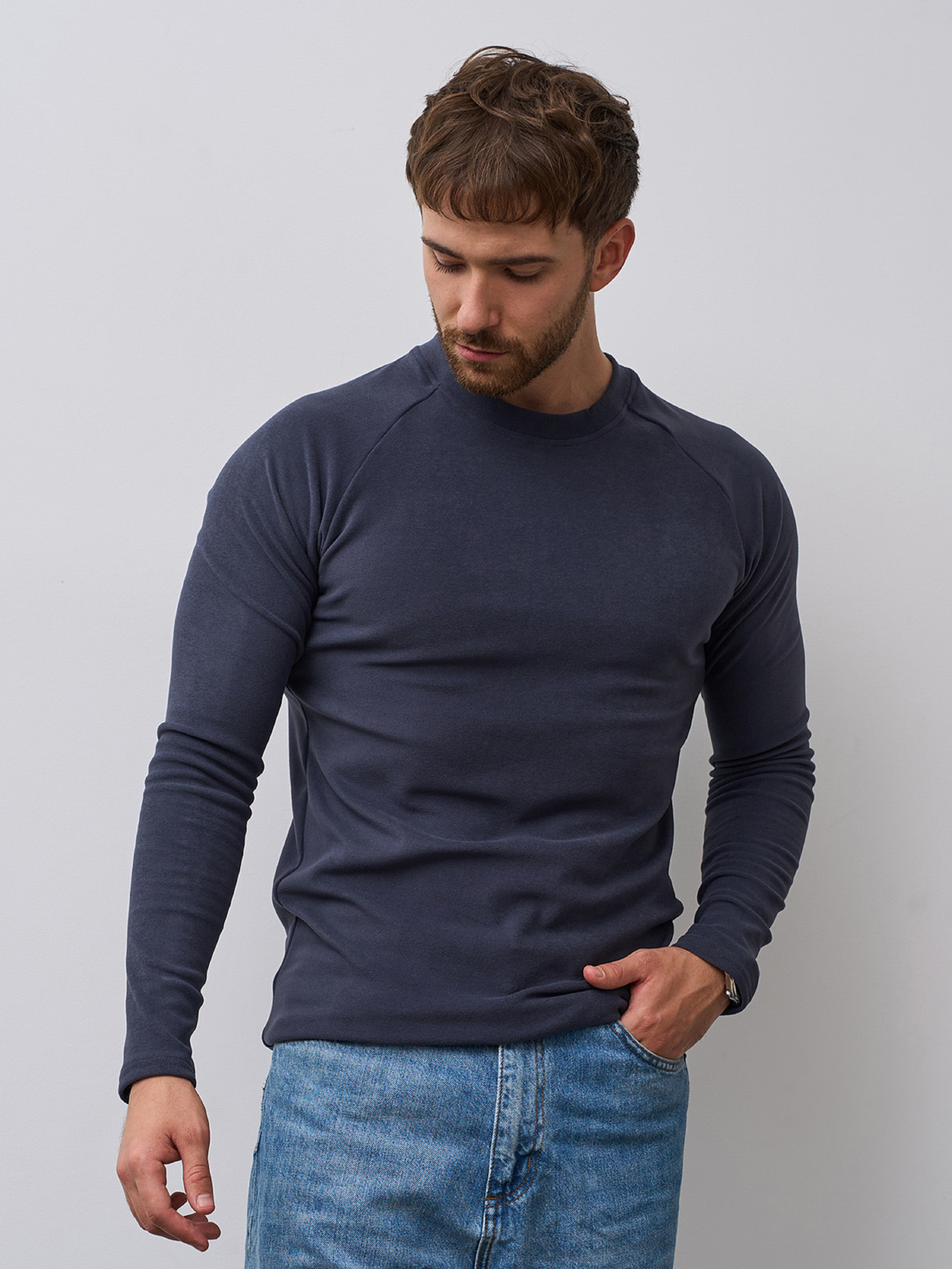 Лонгслив ISSA Plus модель GN-543_темно-серый Лонгслив ISSA Plus модель GN-543_темно-серый Фото