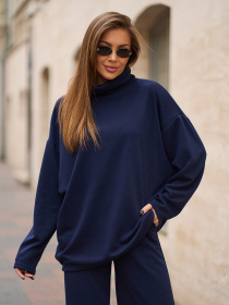 Повседневный костюм ISSA Plus модель 15358_темно-синий Фото