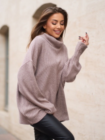 Светр ISSA Plus модель 15361_коричневый Светр ISSA Plus модель 15361_коричневый Фото