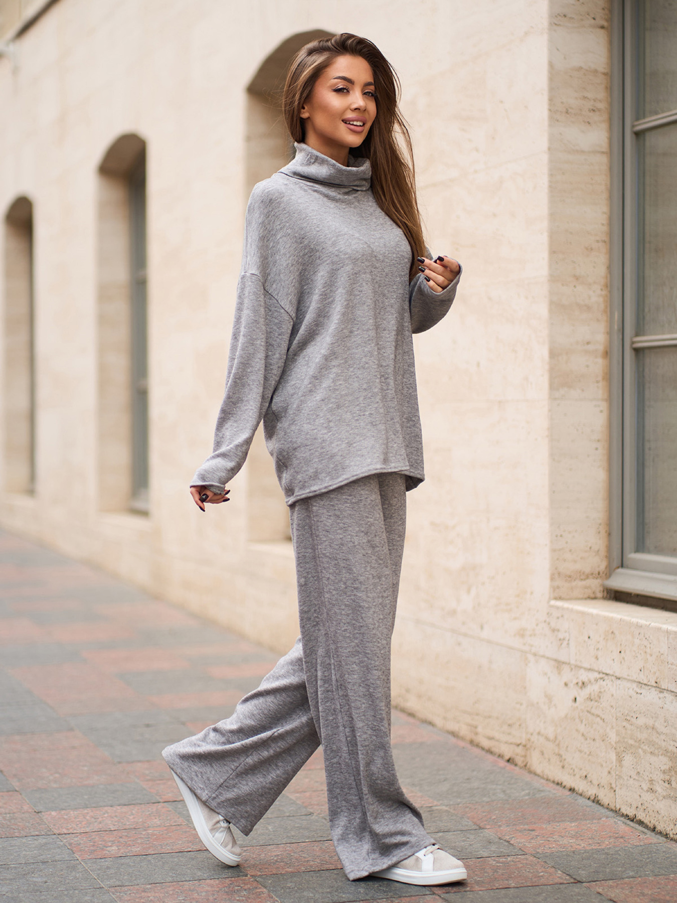 Повсякденний костюм ISSA Plus модель 15363_серый Фото