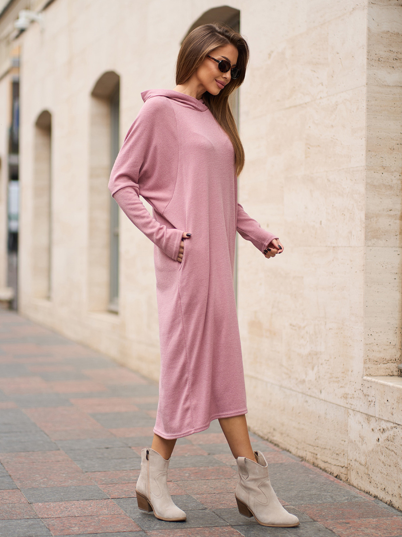 Платье миди ISSA Plus модель 15364_розовый Фото