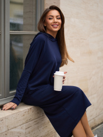 Сукня міді ISSA Plus модель 15364_темно-синий Фото