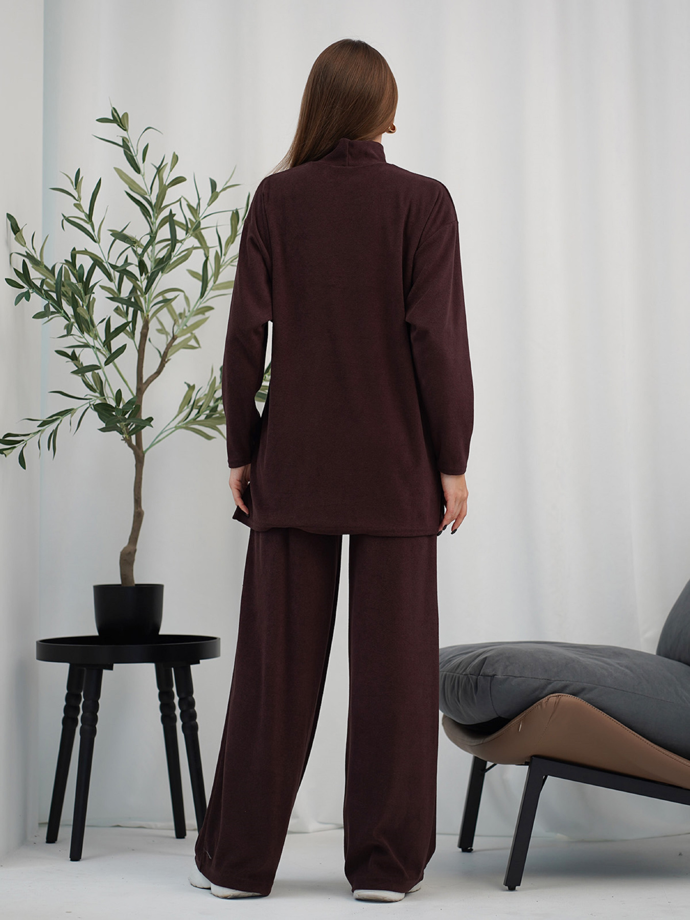 Повсякденний костюм ISSA Plus модель 15309A_темно-коричневый Фото