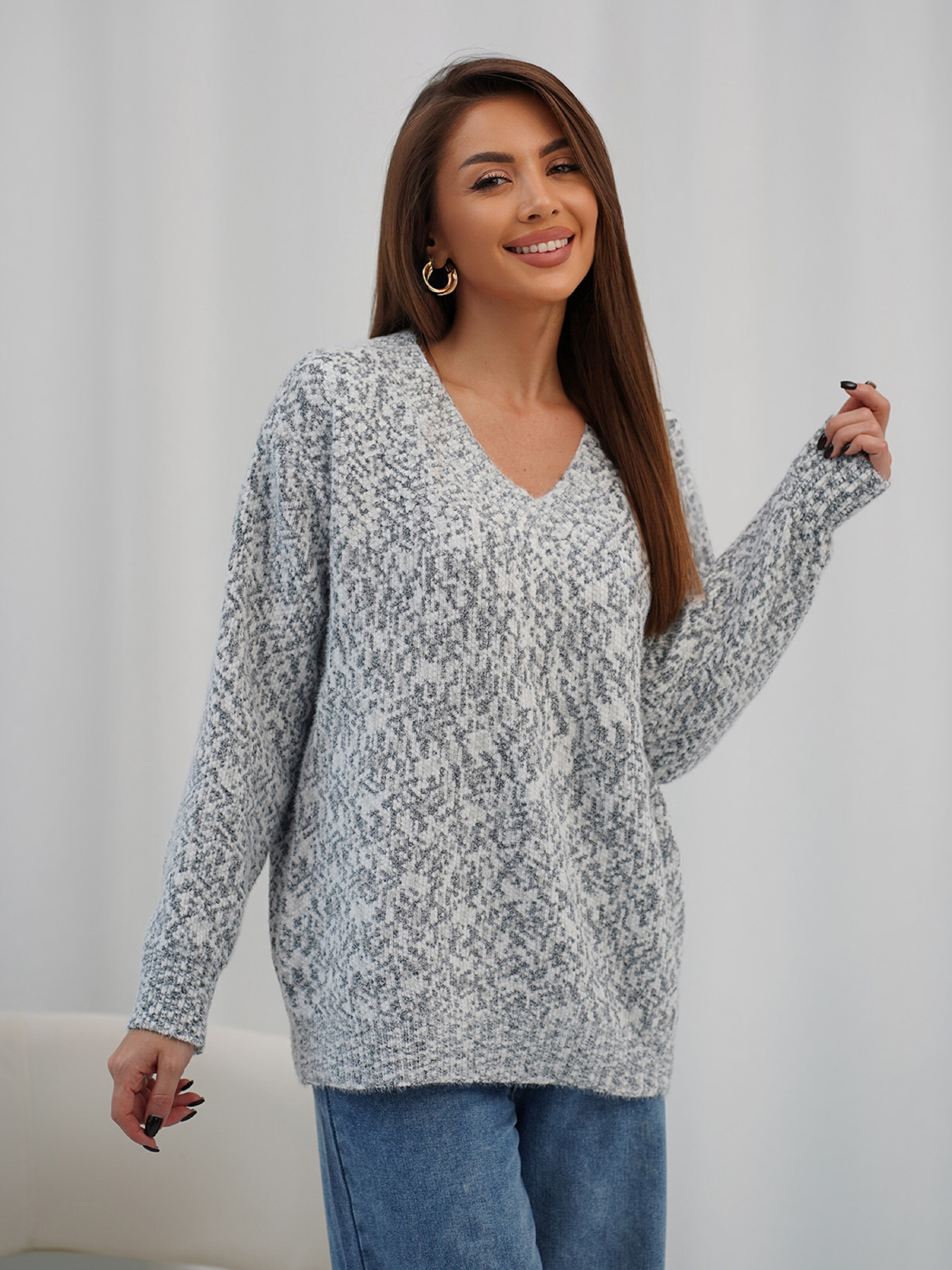 Светр ISSA Plus модель WN20-716_темно-серый Фото