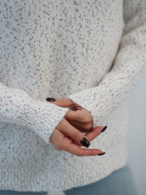 Свитер ISSA Plus модель WN20-716_молочный Свитер ISSA Plus модель WN20-716_молочный Фото