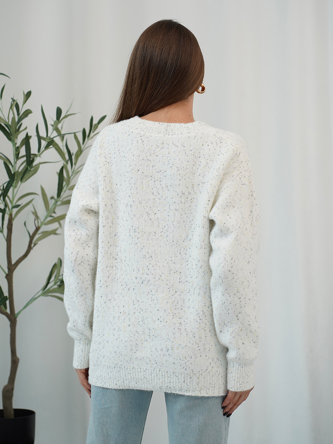 Свитер ISSA Plus модель WN20-716_белый Фото