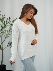 Свитер ISSA Plus модель WN20-716_белый Фото