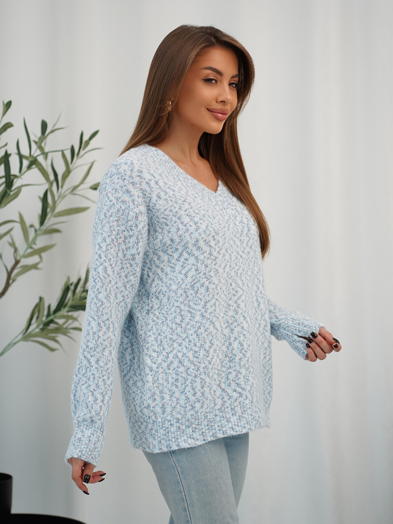 Светр ISSA Plus модель WN20-716_голубой Светр ISSA Plus модель WN20-716_голубой Фото