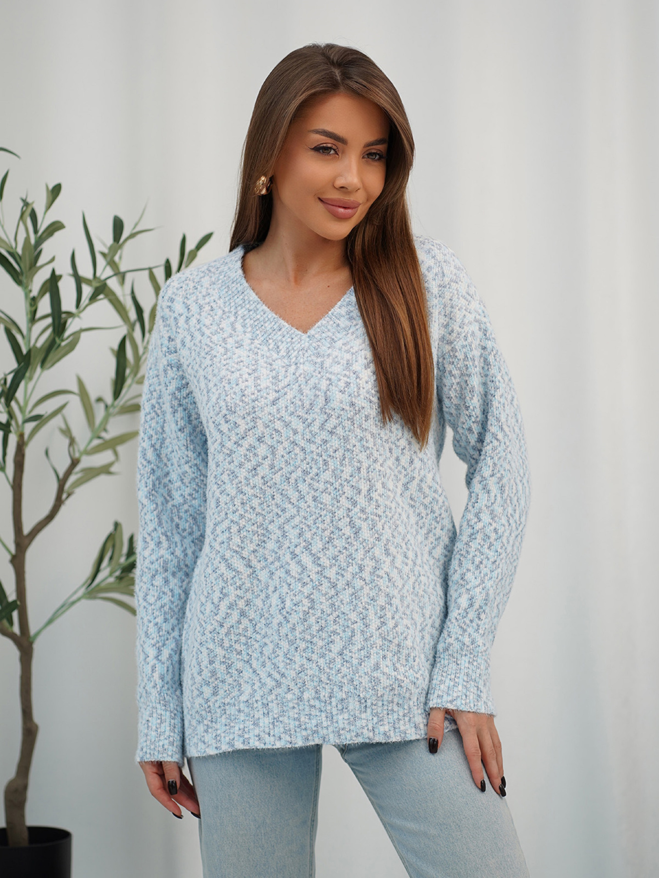 Светр ISSA Plus модель WN20-716_голубой Светр ISSA Plus модель WN20-716_голубой Фото