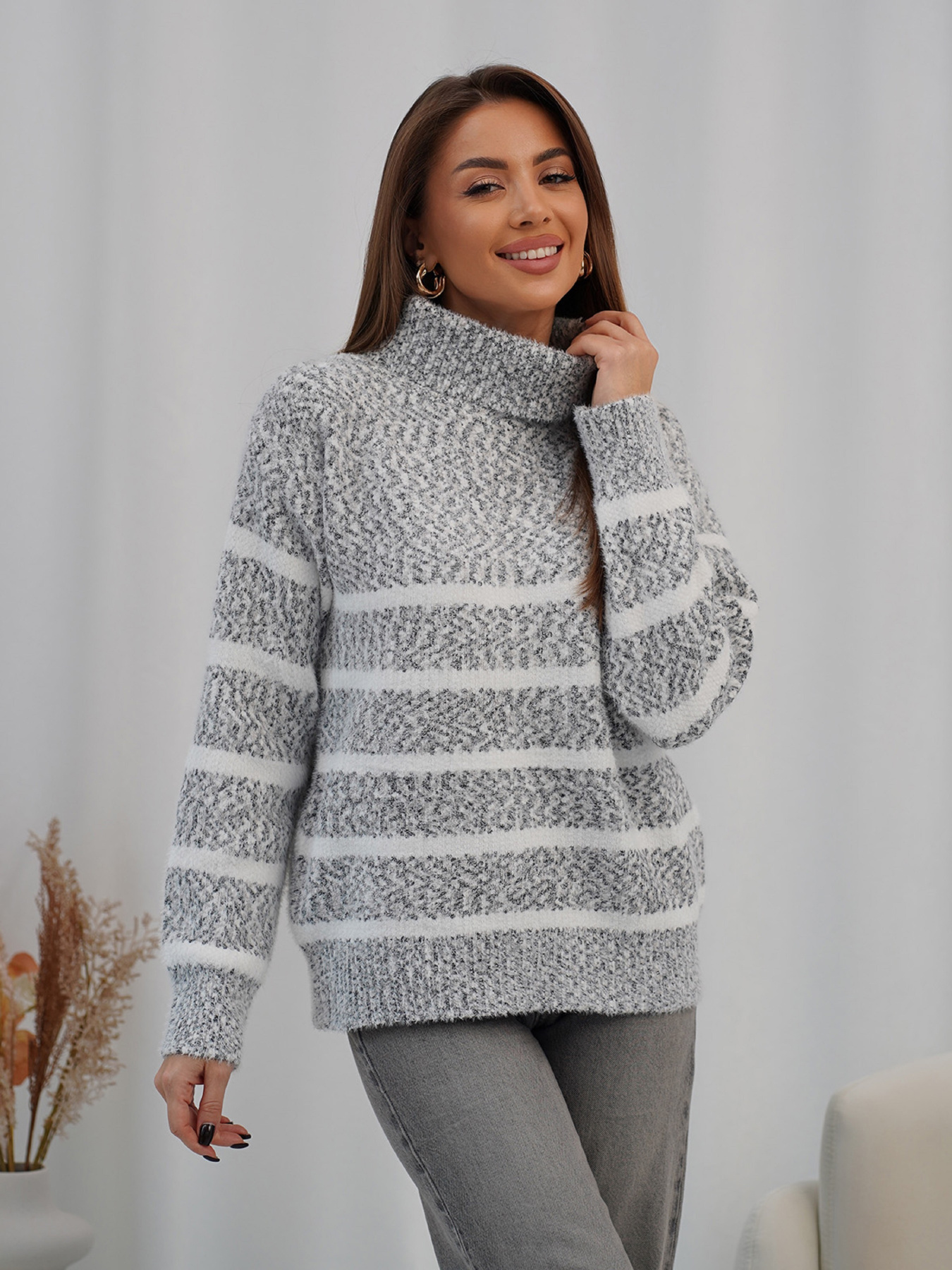 Свитер ISSA Plus модель WN20-718_темно-серый Фото