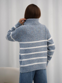 Свитер ISSA Plus модель WN20-718_синий Фото