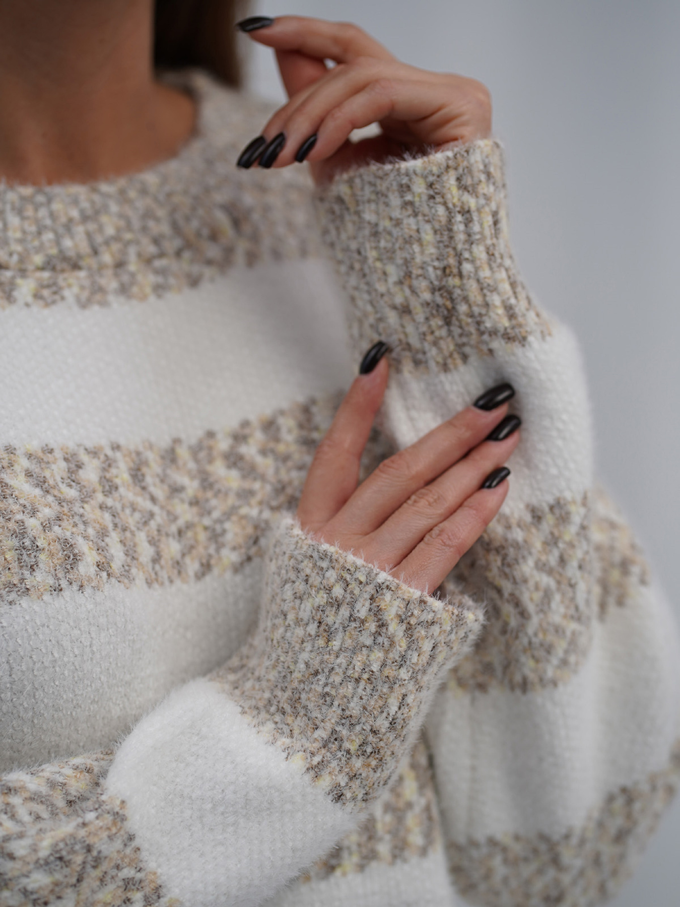 Джемпер ISSA Plus модель WN20-719_коричневый Фото