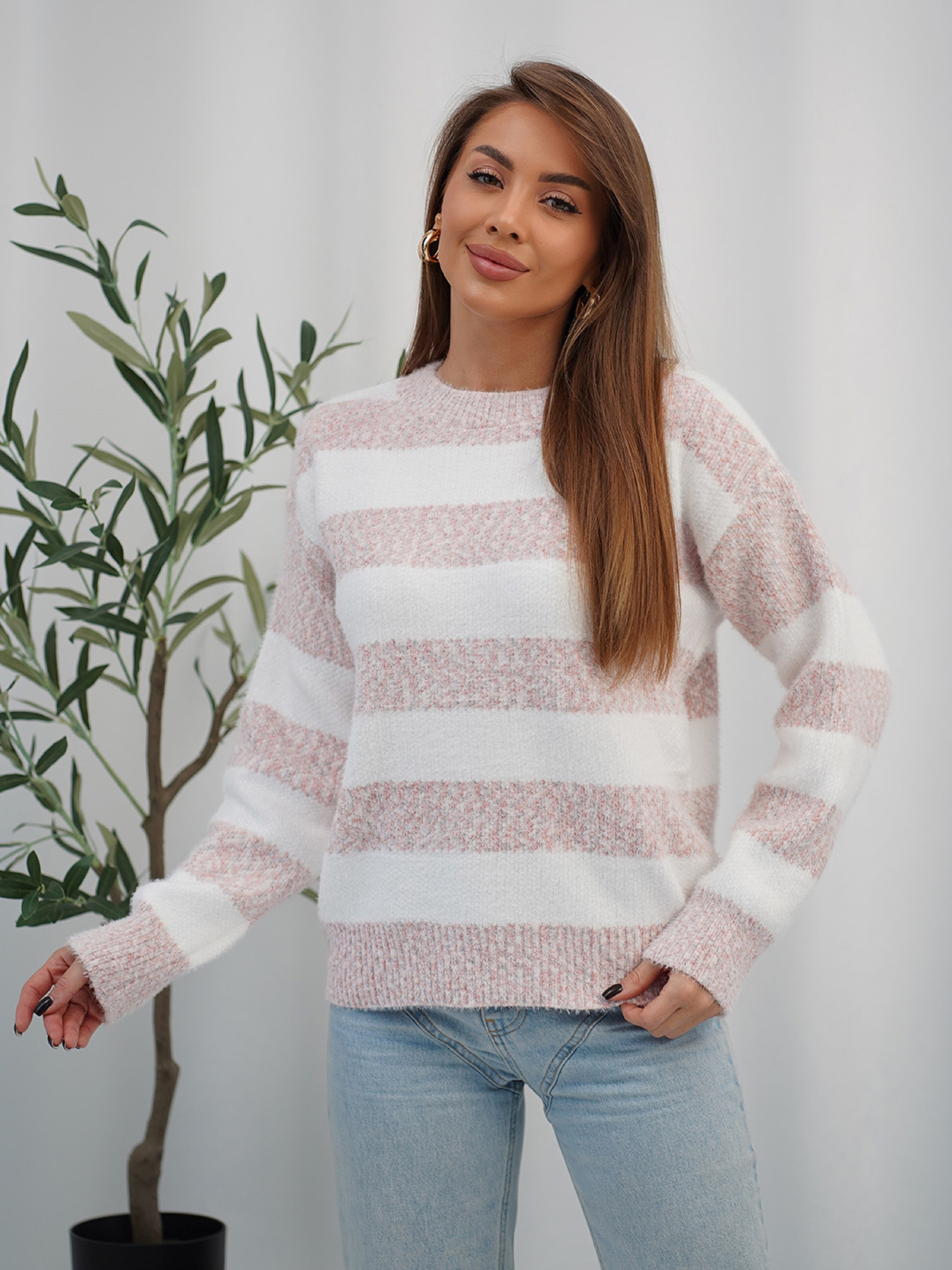 Джемпер ISSA Plus модель WN20-719_персиковый Фото