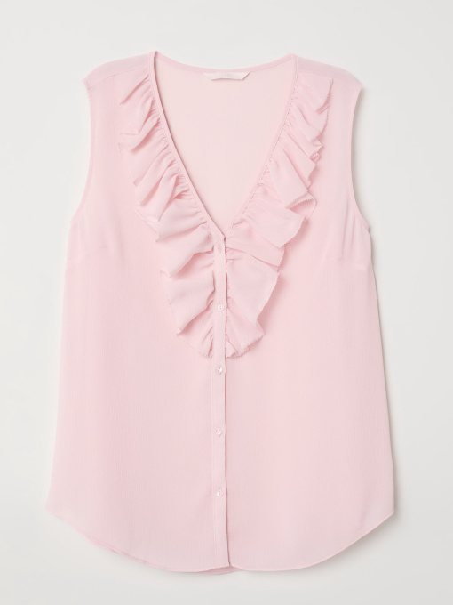 Блуза H&M модель 6523678RP21_Светло-розовый Фото